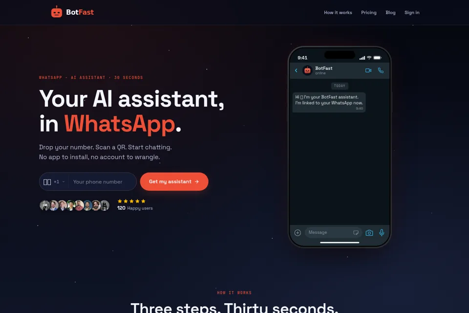 Aperçu de la landing page