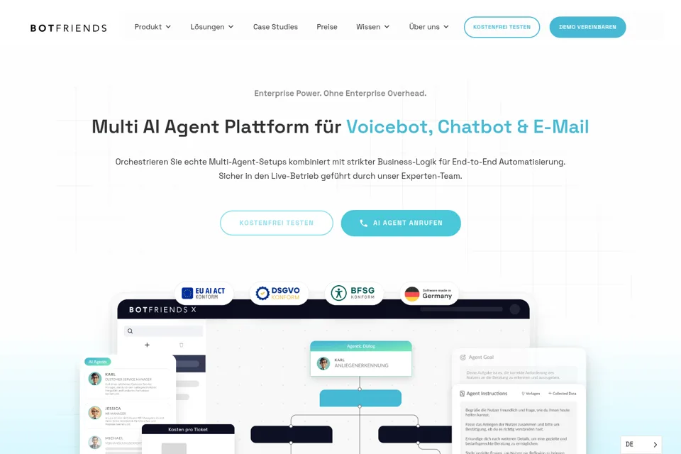 Aperçu de la landing page