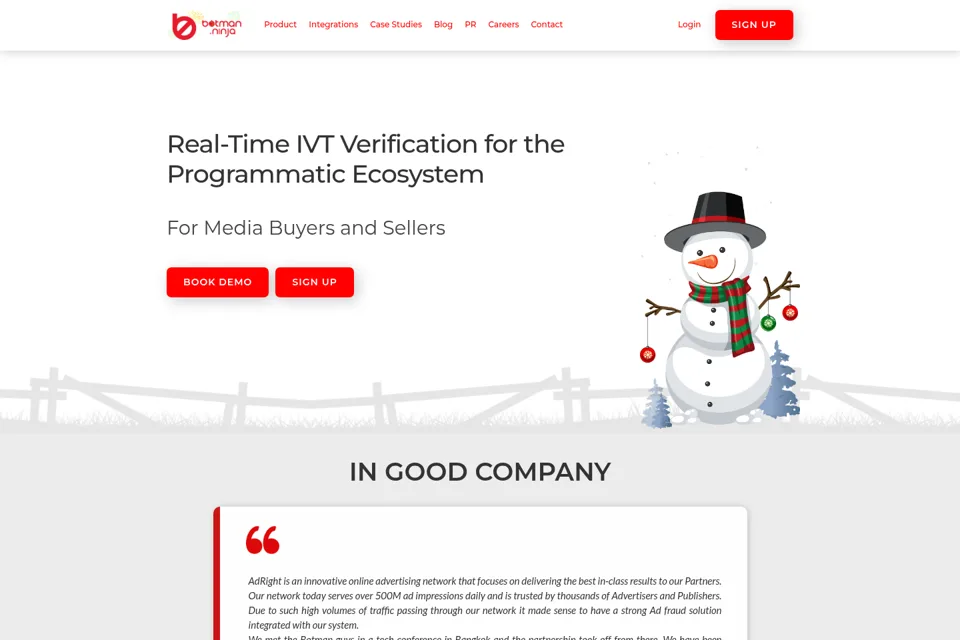Aperçu de la landing page
