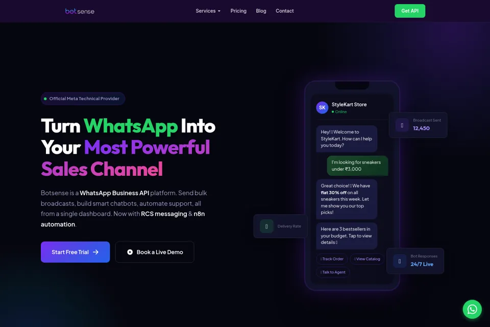 Aperçu de la landing page