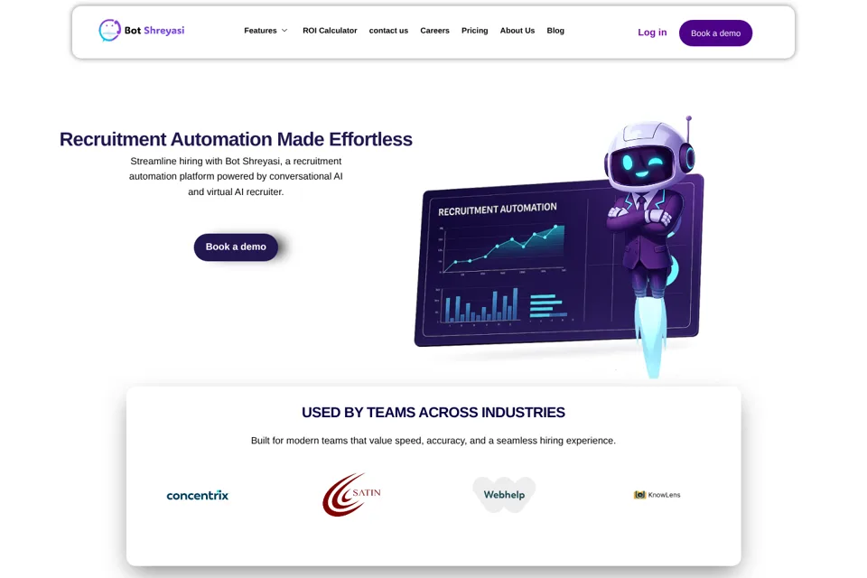 Aperçu de la landing page