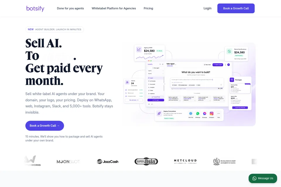 Aperçu de la landing page
