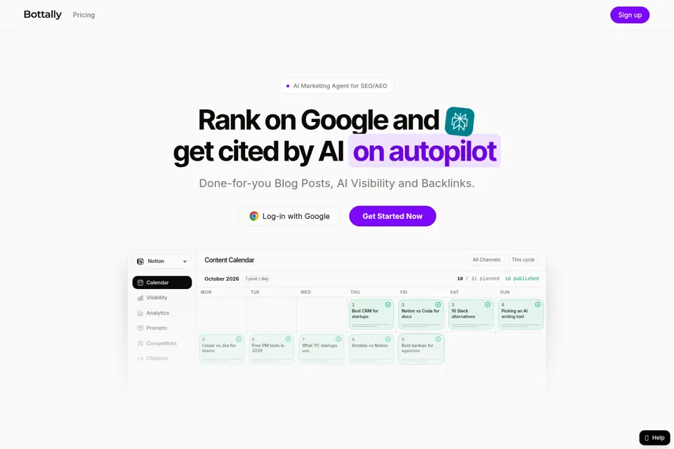 Aperçu de la landing page