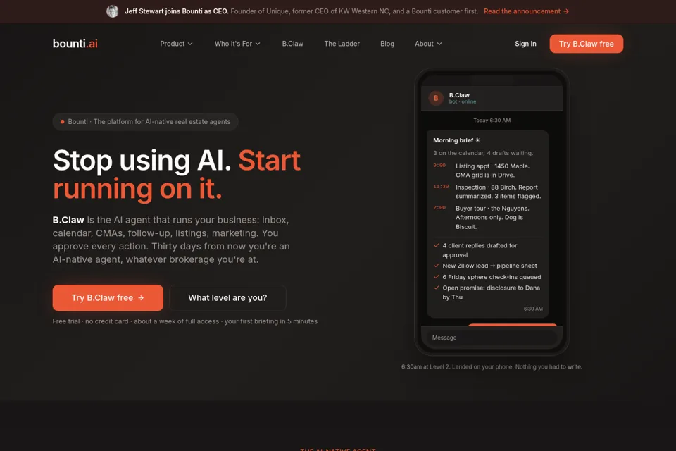 Aperçu de la landing page