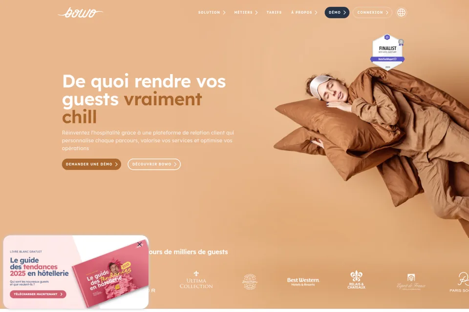 Aperçu de la landing page