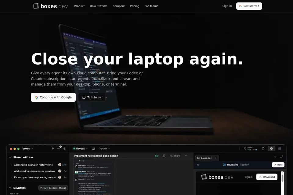 Landing page preview