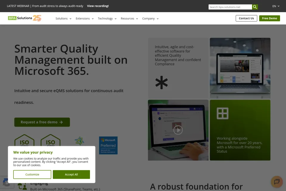 Aperçu de la landing page