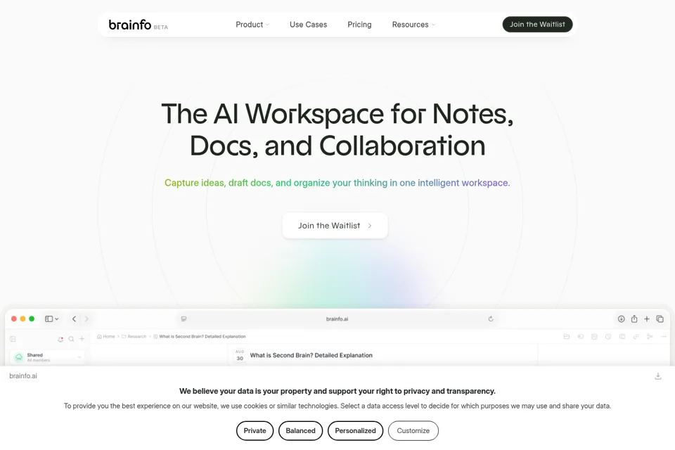 Landing page preview