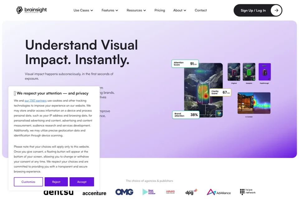 Aperçu de la landing page