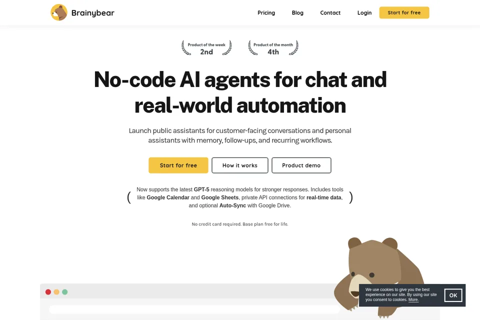 Aperçu de la landing page