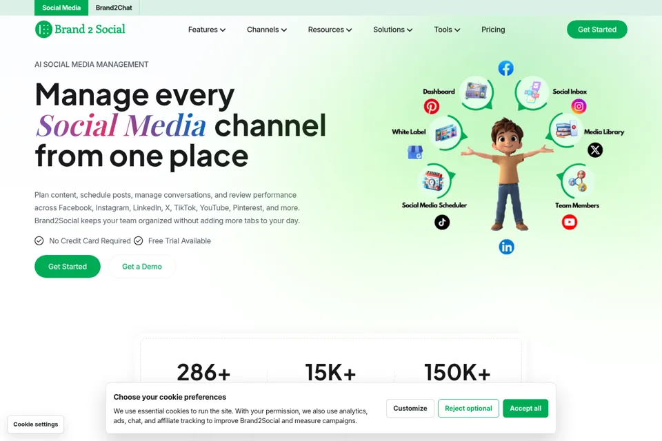 Aperçu de la landing page