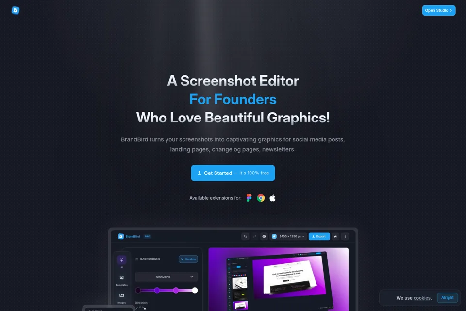 Aperçu de la landing page