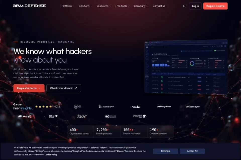 Aperçu de la landing page