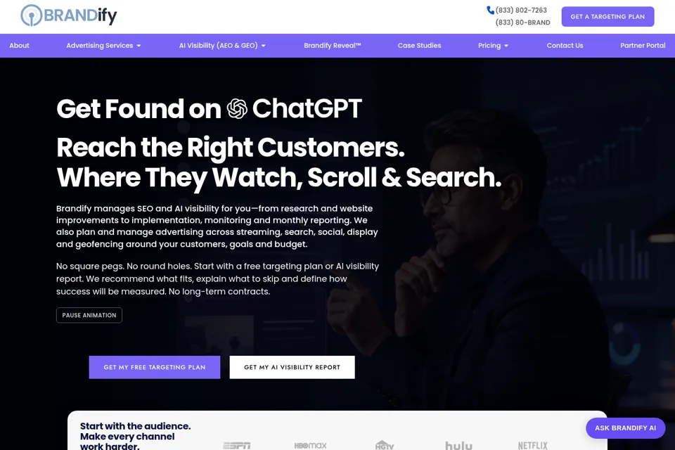 Aperçu de la landing page