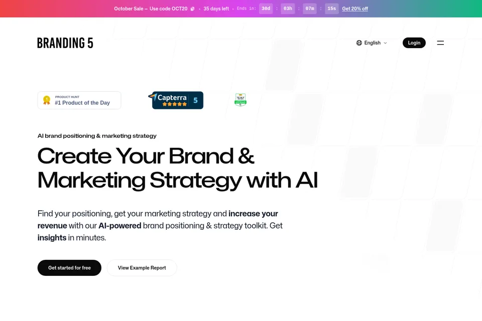 Aperçu de la landing page
