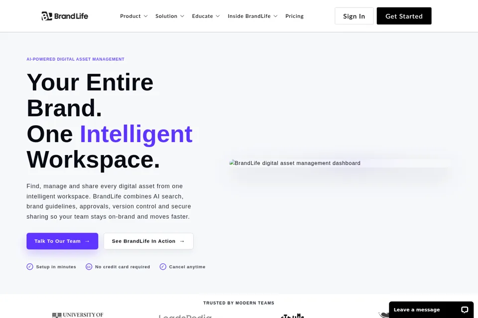 Landing page preview