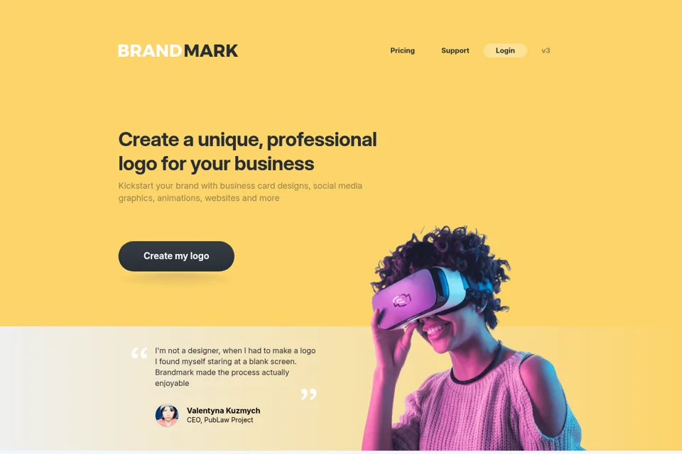 Aperçu de la landing page