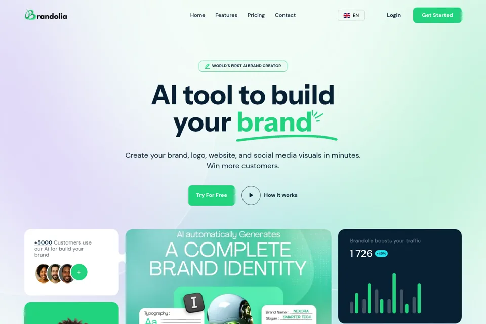 Aperçu de la landing page