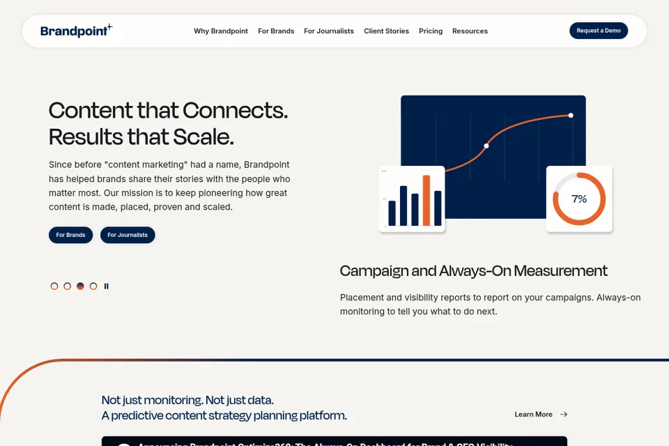 Aperçu de la landing page