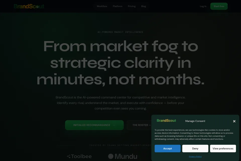 Aperçu de la landing page