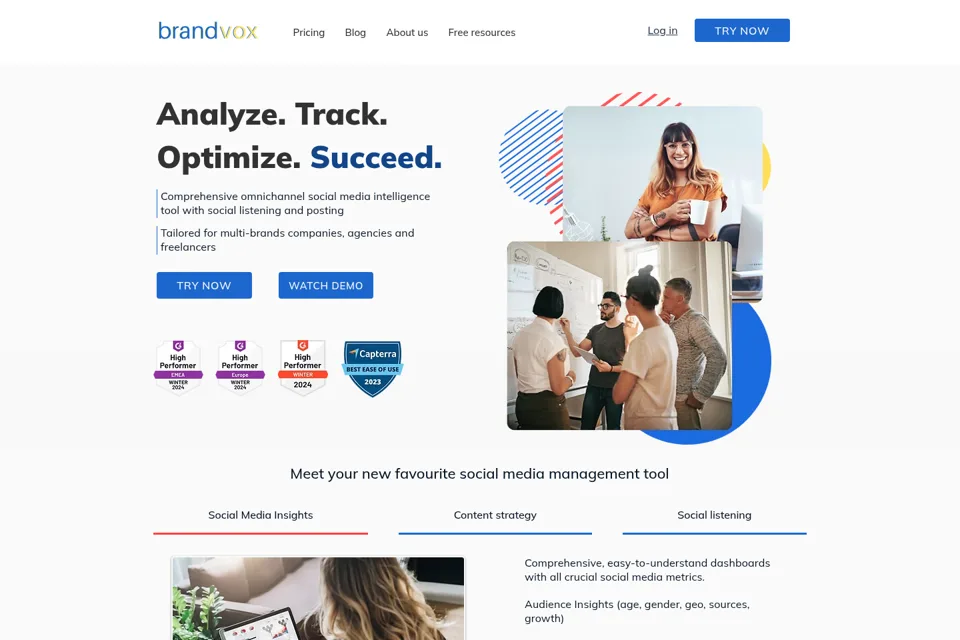 Aperçu de la landing page