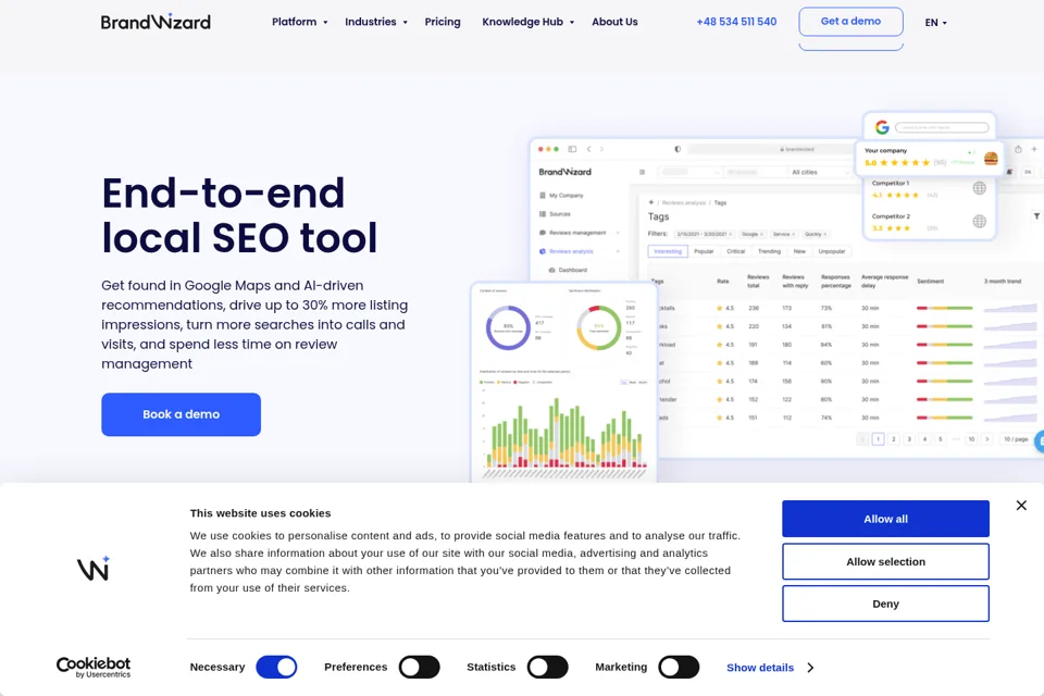 Aperçu de la landing page