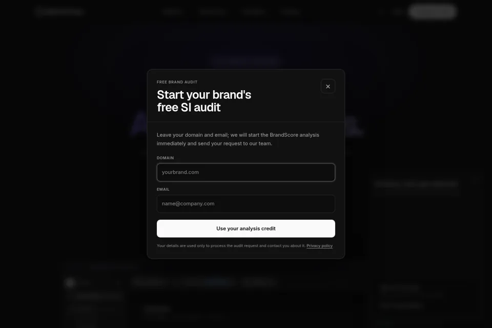 Aperçu de la landing page