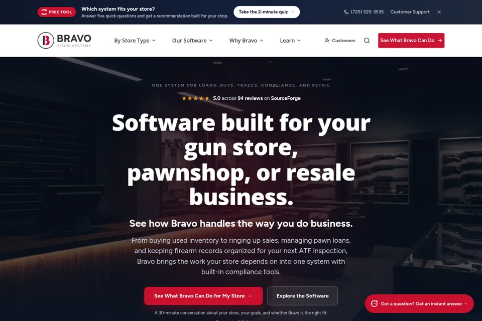 Aperçu de la landing page