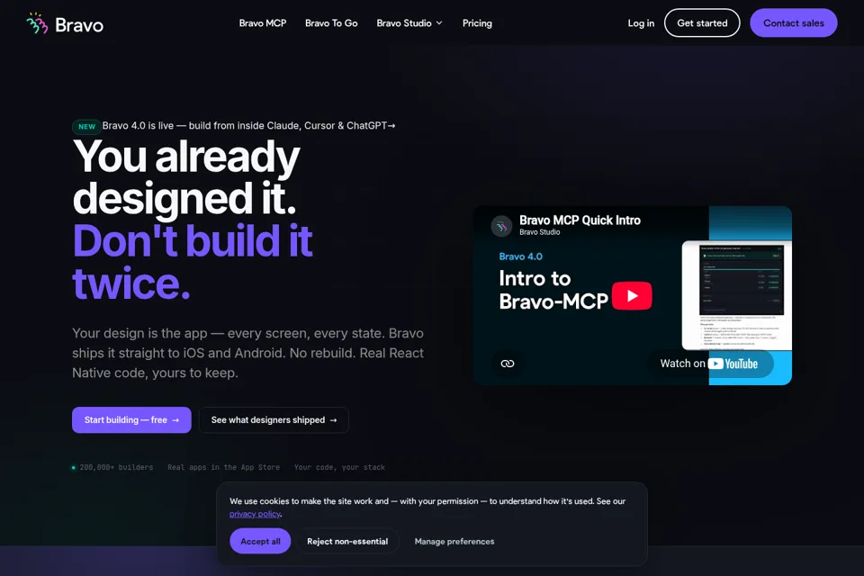Aperçu de la landing page
