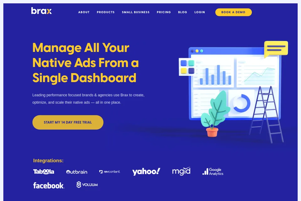 Aperçu de la landing page