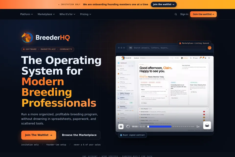 Aperçu de la landing page