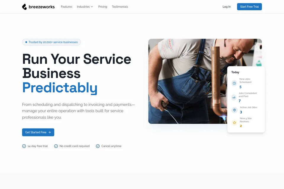 Aperçu de la landing page