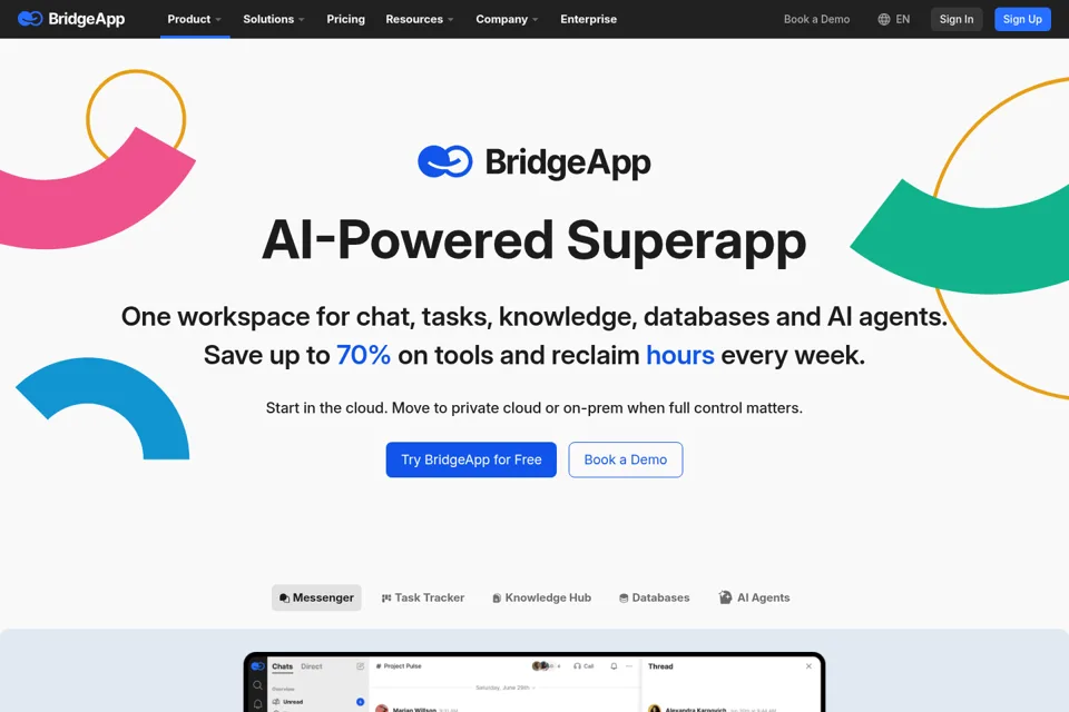Aperçu de la landing page