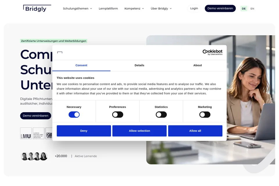 Aperçu de la landing page