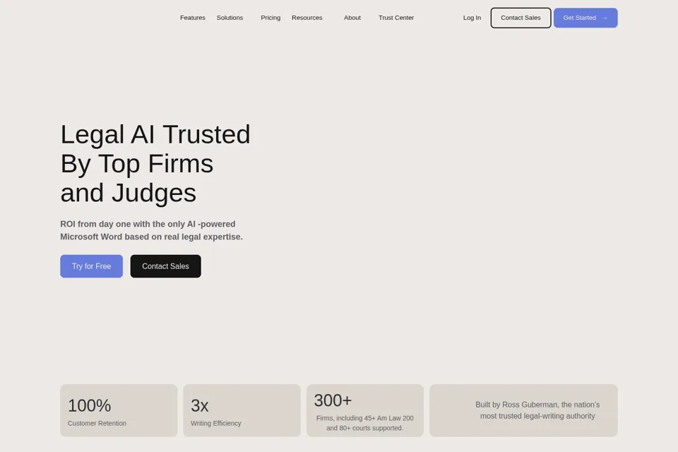 Aperçu de la landing page