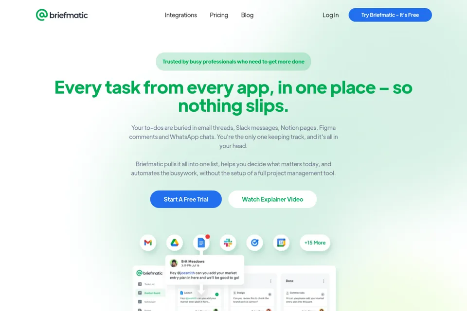 Aperçu de la landing page
