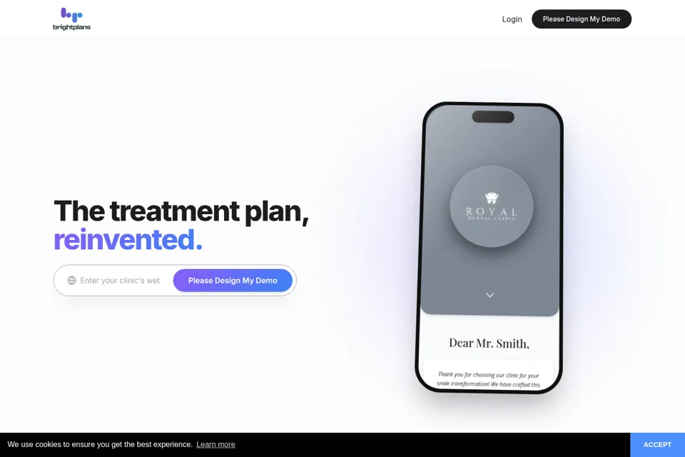 Aperçu de la landing page