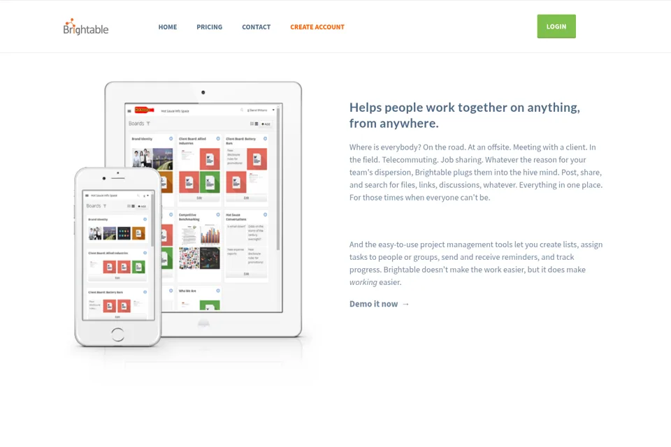 Aperçu de la landing page