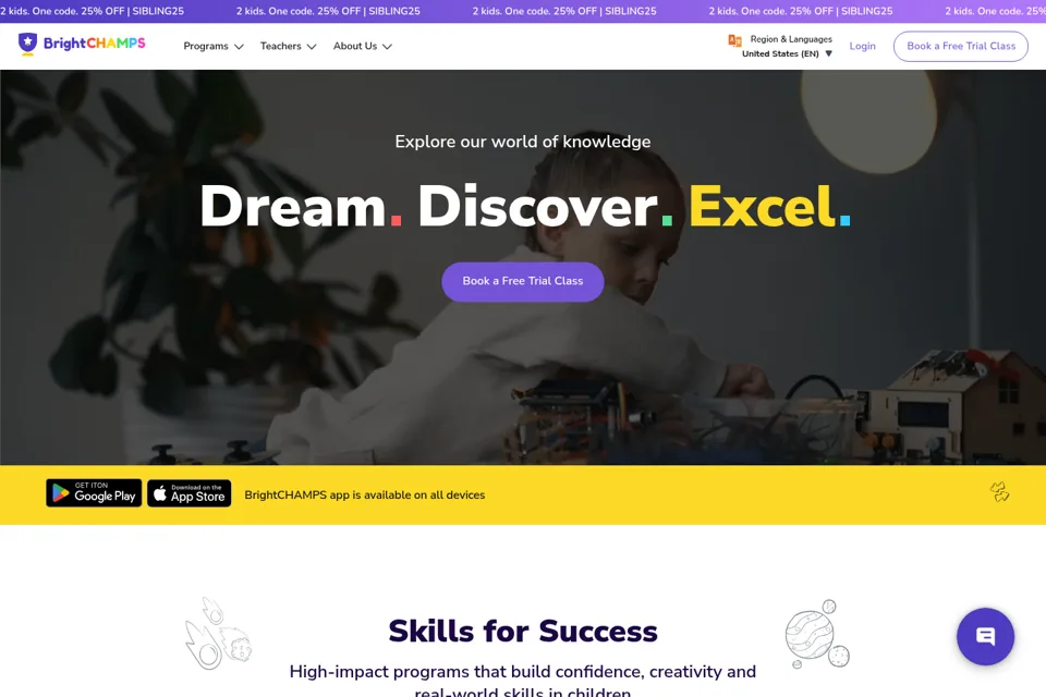 Aperçu de la landing page