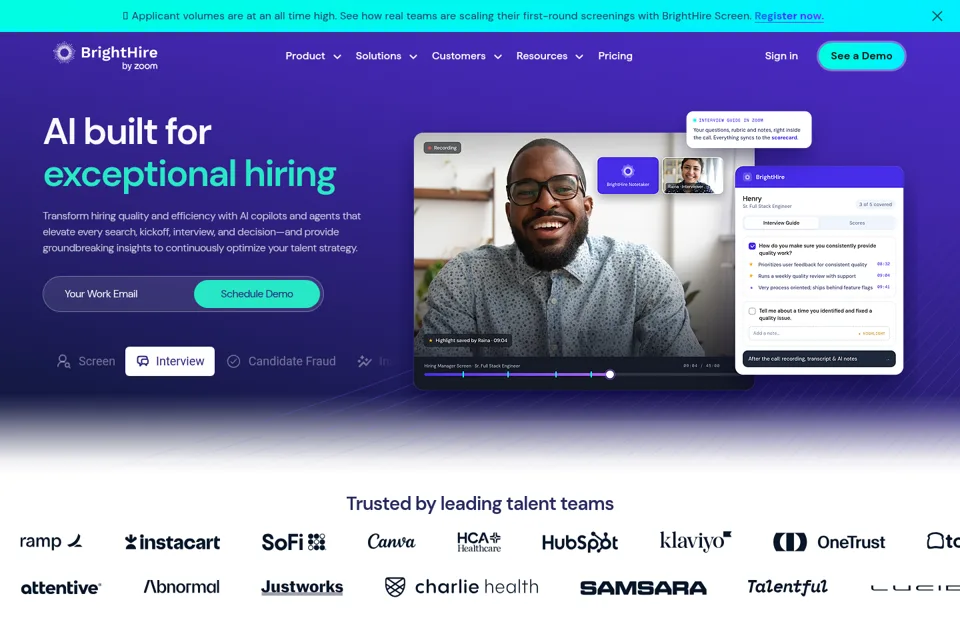Aperçu de la landing page
