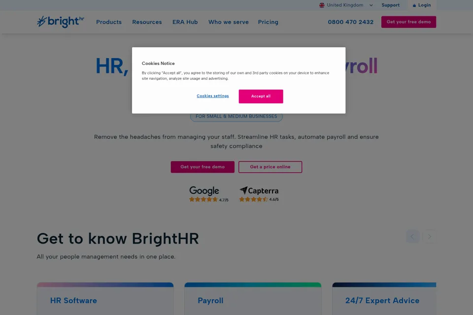 Aperçu de la landing page