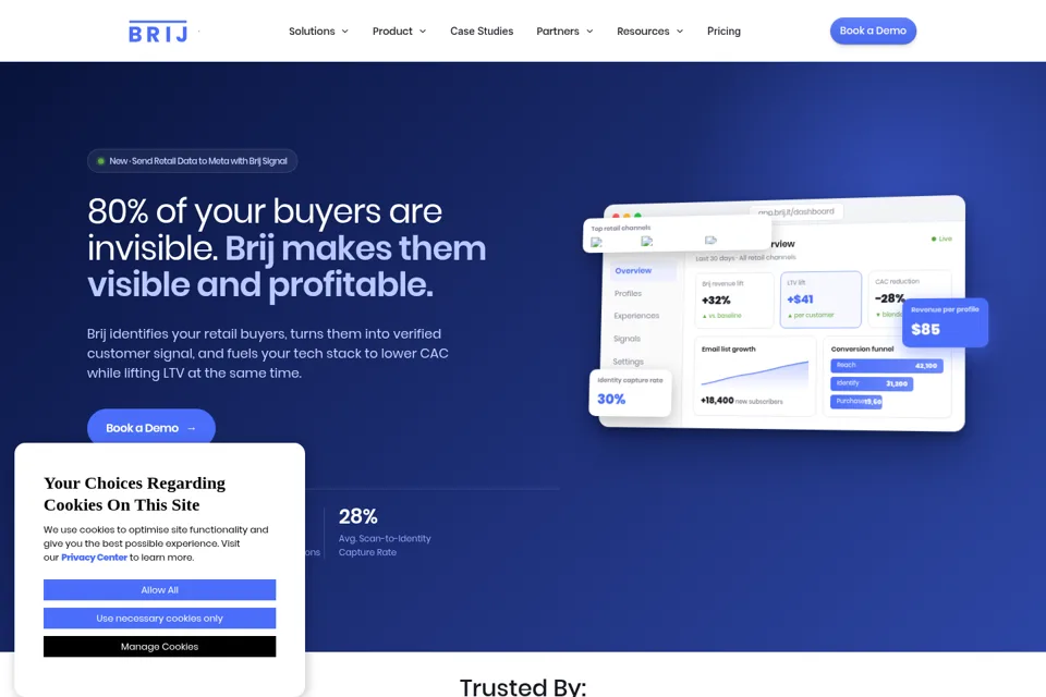 Aperçu de la landing page