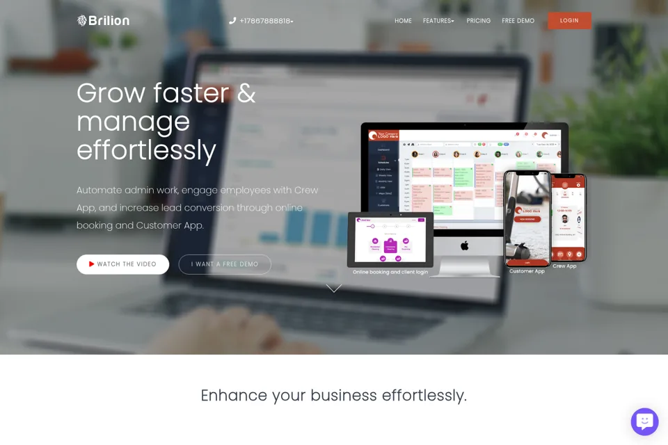 Aperçu de la landing page