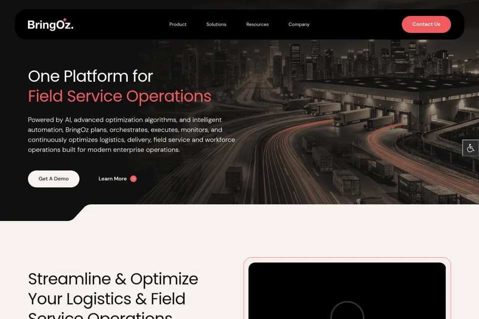Aperçu de la landing page