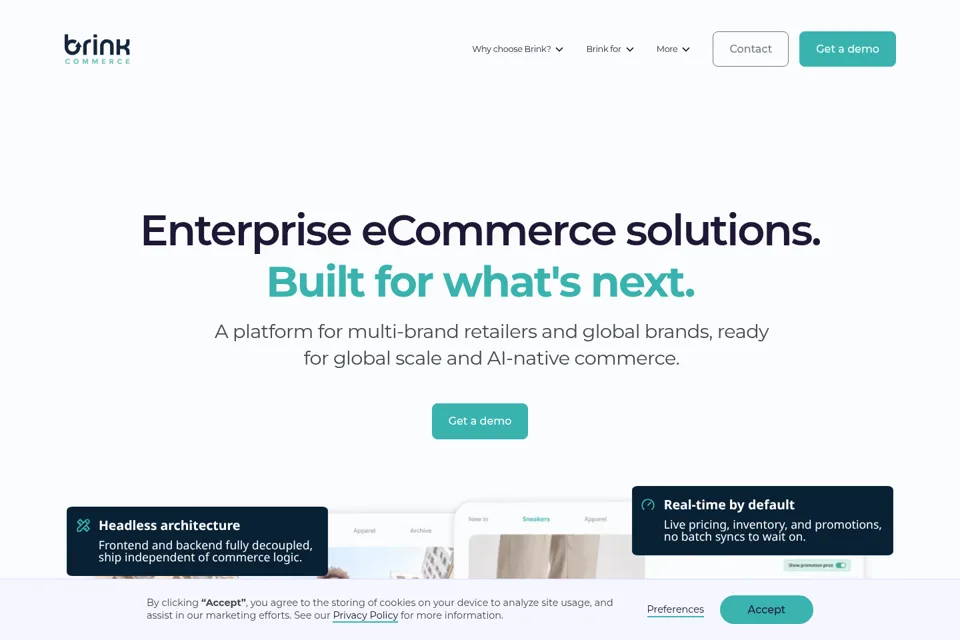 Aperçu de la landing page