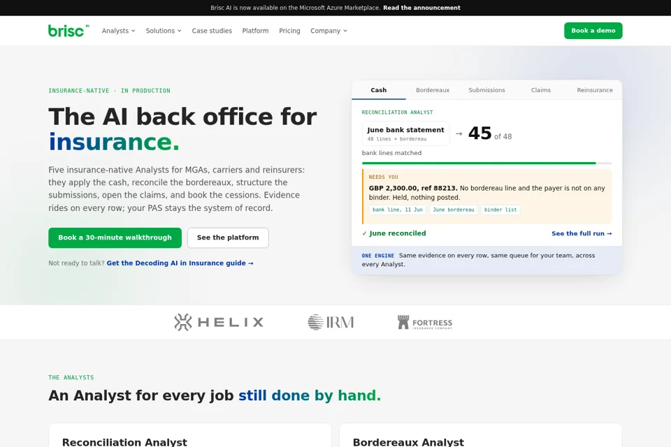 Aperçu de la landing page