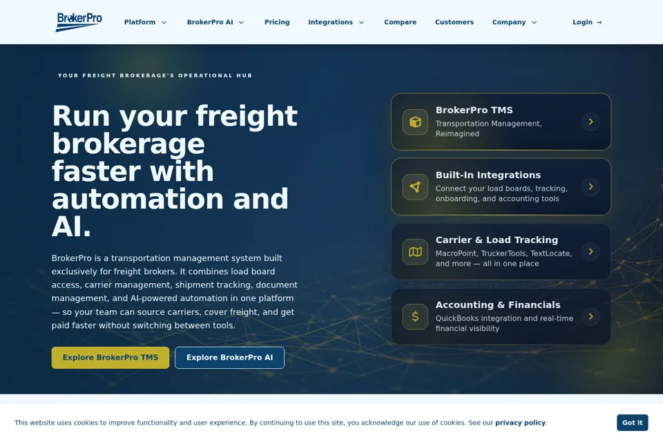 Aperçu de la landing page