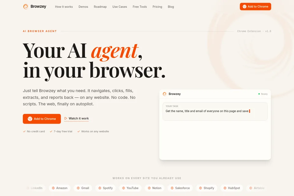 Aperçu de la landing page