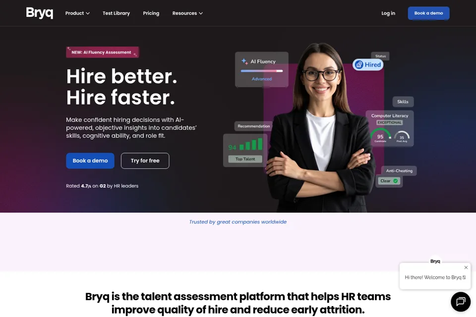 Aperçu de la landing page