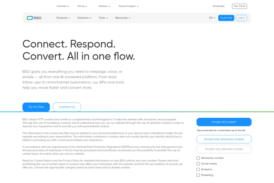 Aperçu de la landing page